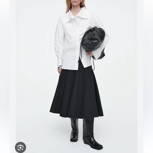 COS Voluminous A-Line Cotton Midi Skirt